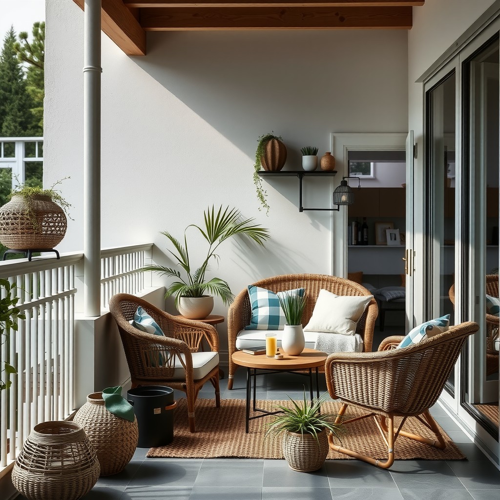 Kako urediti balkon s namještajem od ratana